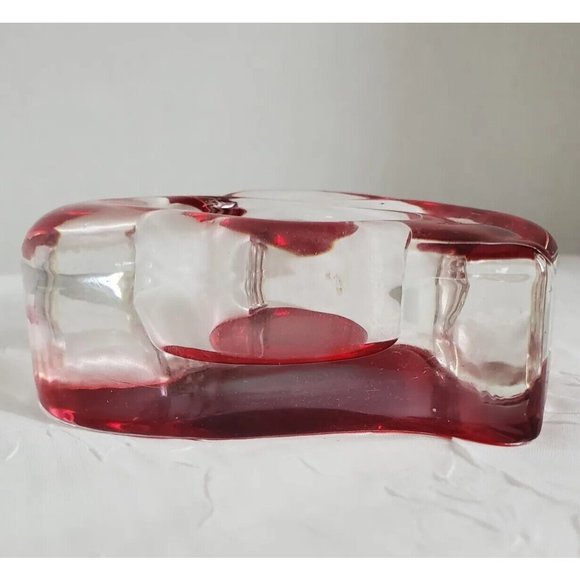PartyLite Red Glass Heart Tealight Candle Holder Retired P8811 - Picture 3 of 12